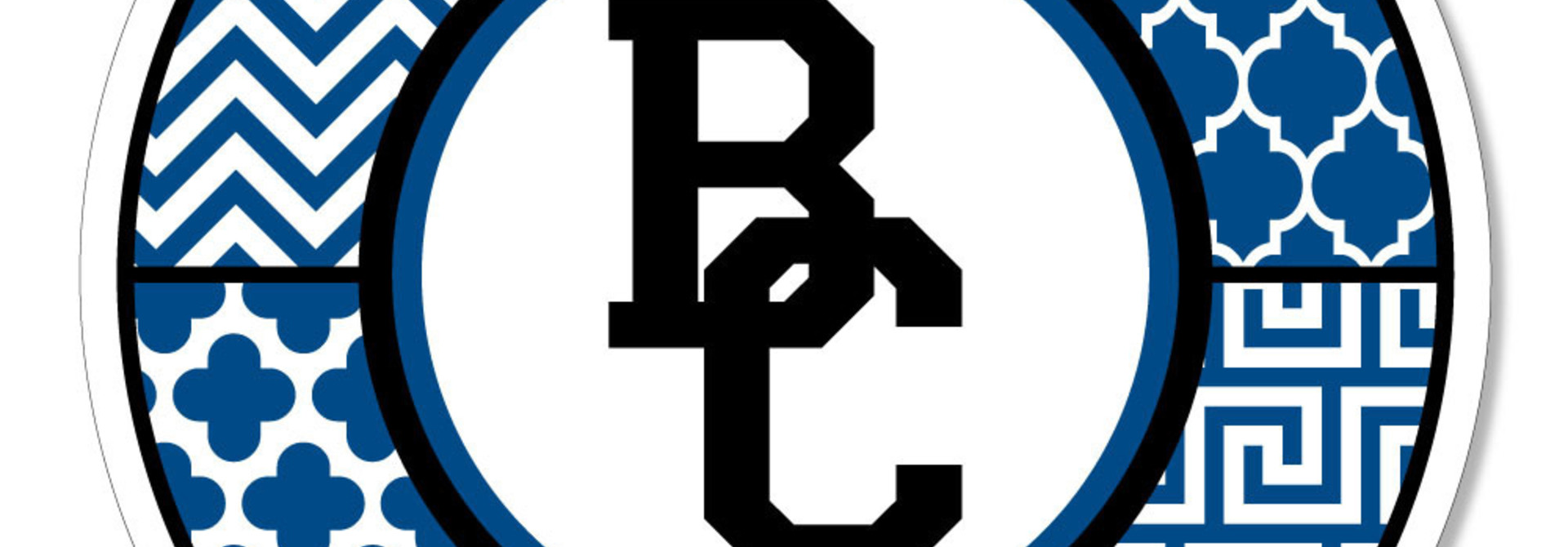 BC logo with mixed pattern circle Dizzler Sticker
