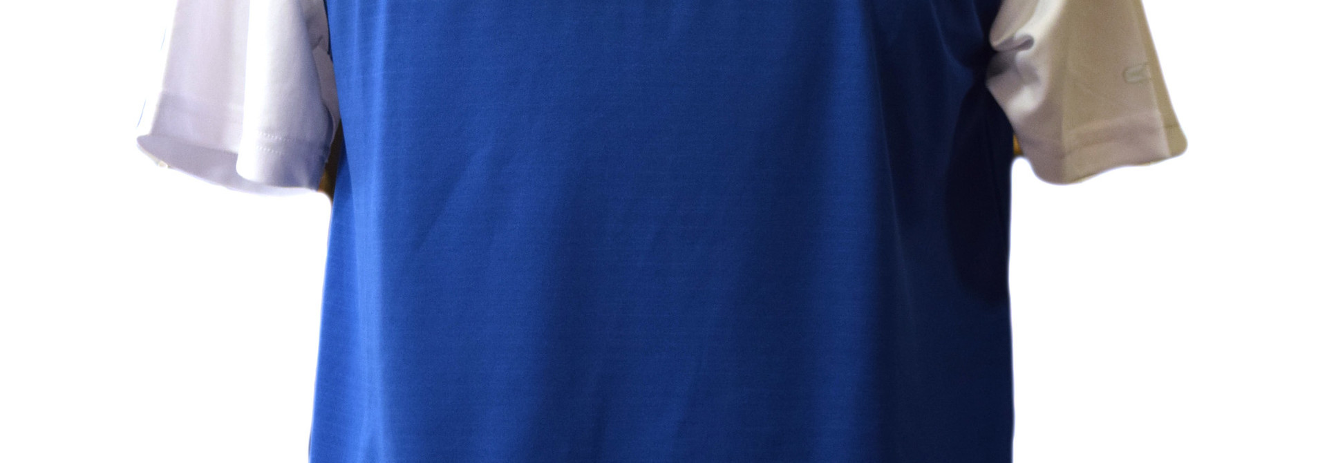 Blue BC Men's Polo with White Sleeves
