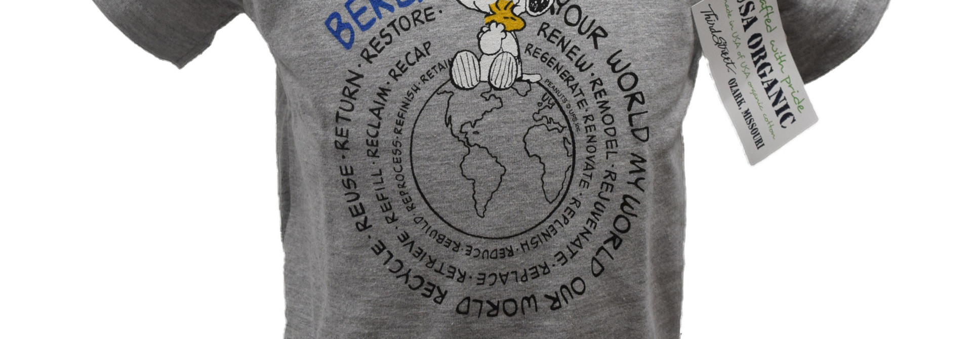 Gray Snoopy Earth Children's T-Shirt