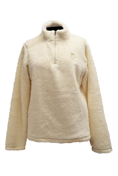 fuzzy quarter zip sweater