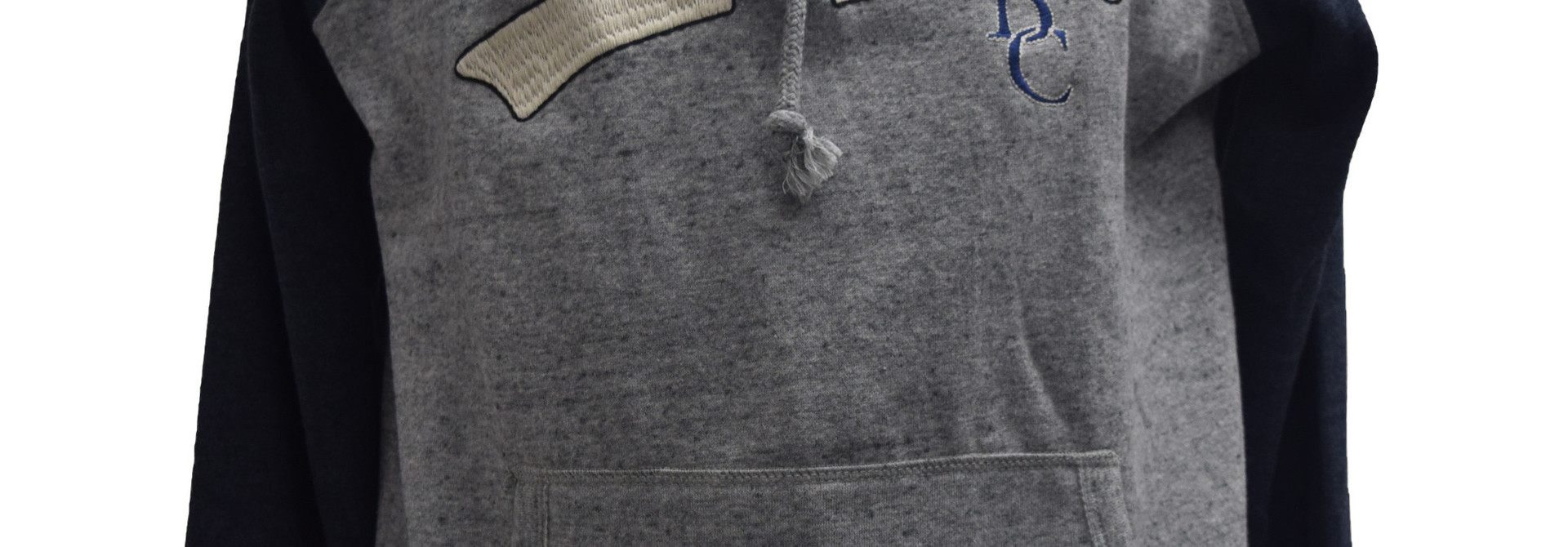 Gray Hoodie with Navy Sleeves