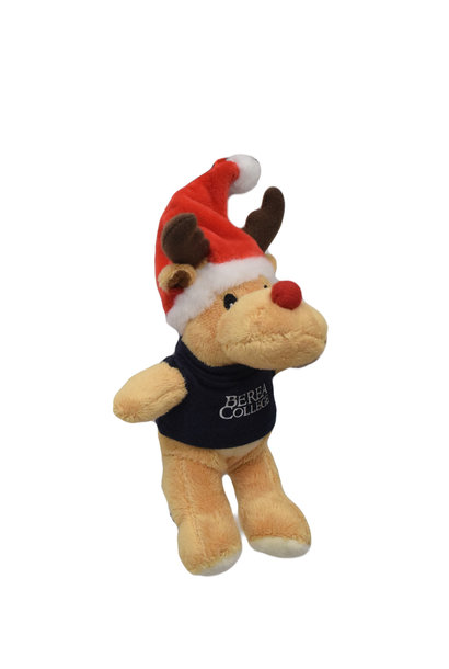 Navy Plush Reindeer Ornament