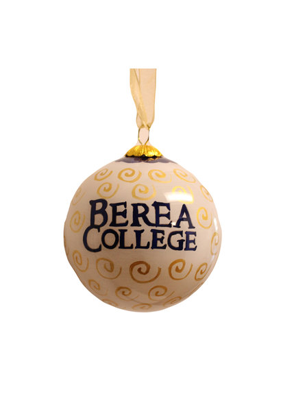 Berea College BC White and Gold Ornament