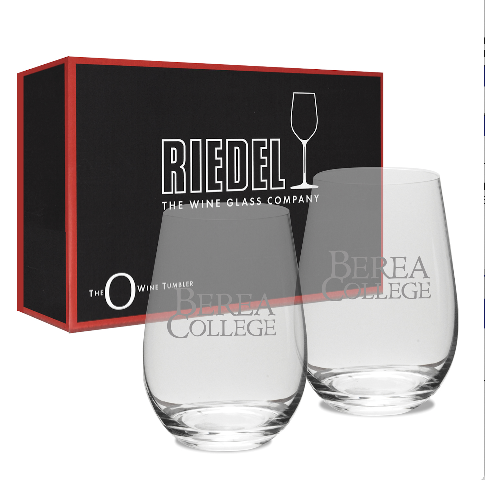 Riedel Stemless Wine Glass, Stacked Logo - Berea College Visitor Center &  Shoppe