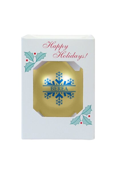 Happy Holiday Berea Snowflake Gold Ornament