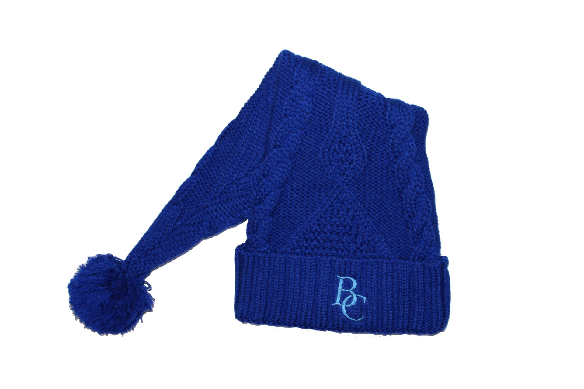 Tinsel Knit Holiday Hat Royal-1