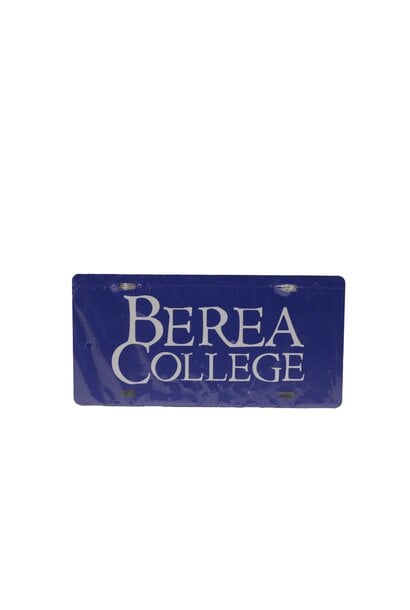 License Plate, Berea College Royal White