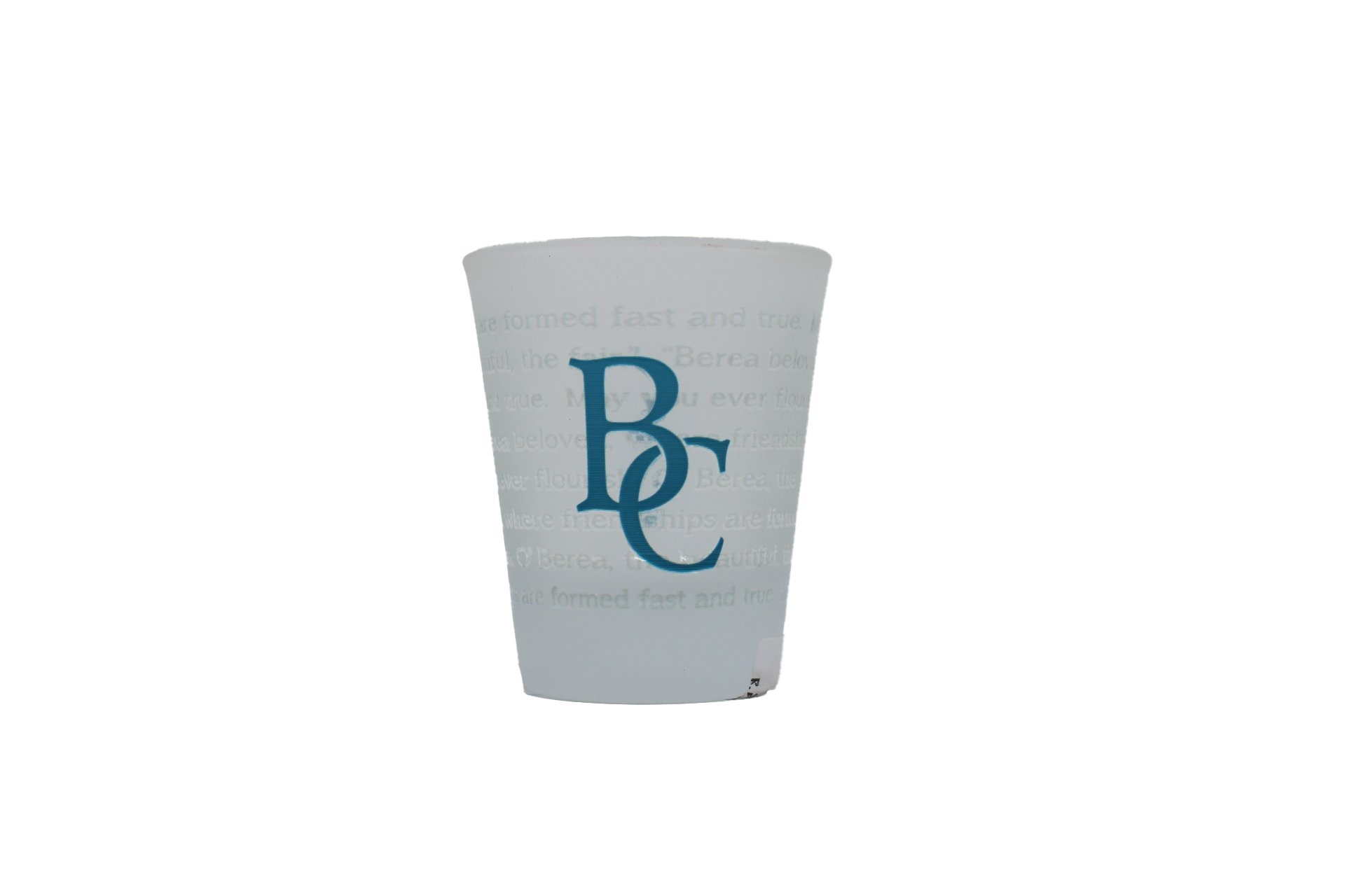 Shot Glass, Frosted, Berea BC 1855, 1.5oz-1