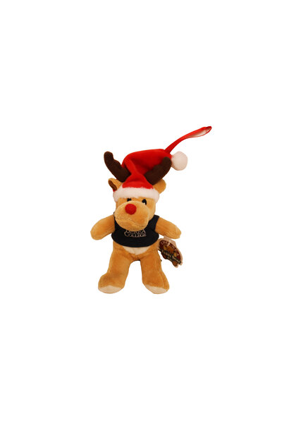 Navy Plush Reindeer Ornament