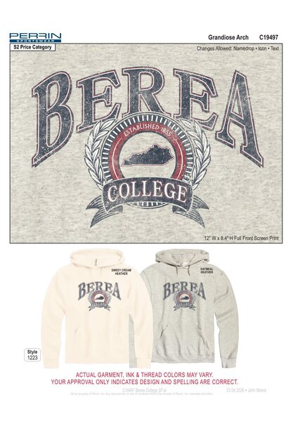Hoodie, Berea College. Est. 1855, KY