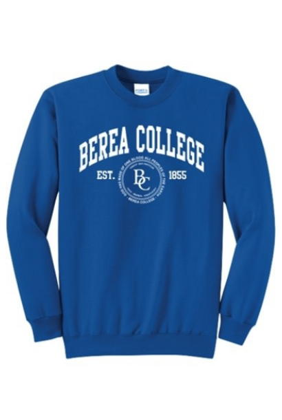 Crewneck Sweatshirt, Royal, Embroidery, one blood
