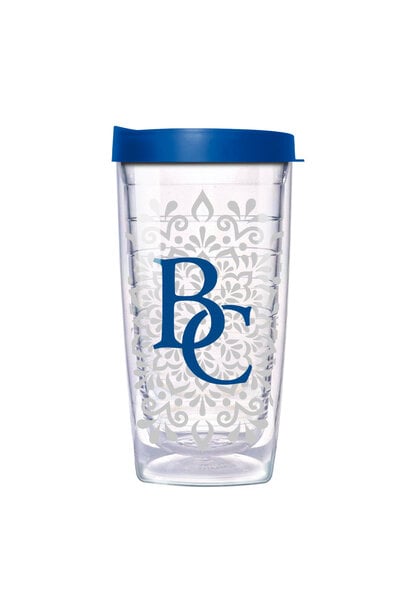 Tumbler, Clear white design, BC