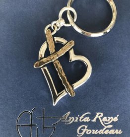 AG1063k Cross My heart Keyring SS