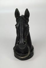 Black Horse Head Statue With Ring in Mouth