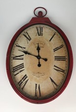 Red Wall Clock with Crackle Finish