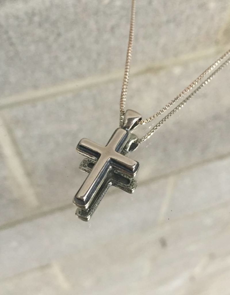 Two Sided Cross Small Necklace 1134A