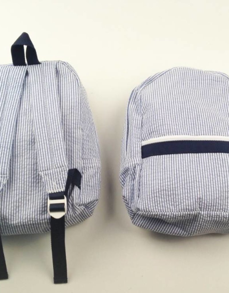 Mint Kids Backpack - Grey Seersucker