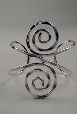 Fancy Swirl Silver Plated Cuff Bracelet