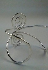 Fancy Swirl Silver Plated Cuff Bracelet