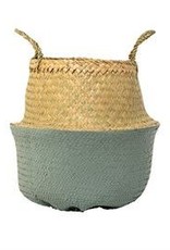 BLOOMINGVILLE Seagrass Basket w. Handles (natural & seafoam)