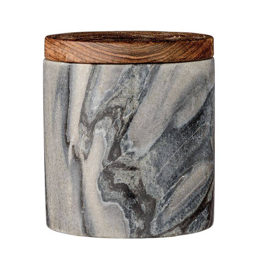 Grey Marble Jar w Mango Lid Jar WOW Warehouse