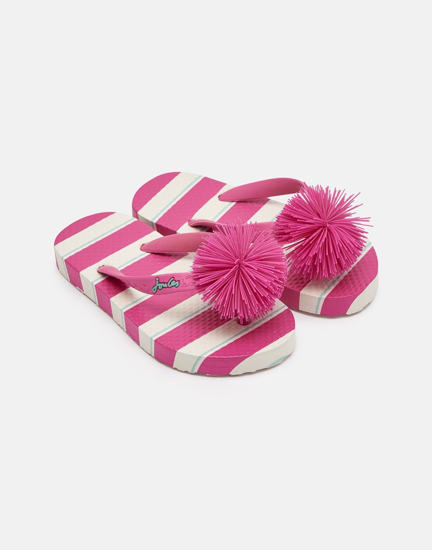 Joules Flip Flops Pink Stripe