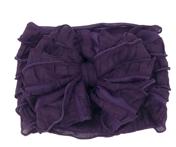 In Awe Couture Ruffle Headband Plum