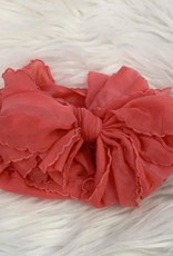 In Awe Couture Ruffle Headband Coral