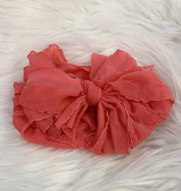 In Awe Couture Ruffle Headband Coral