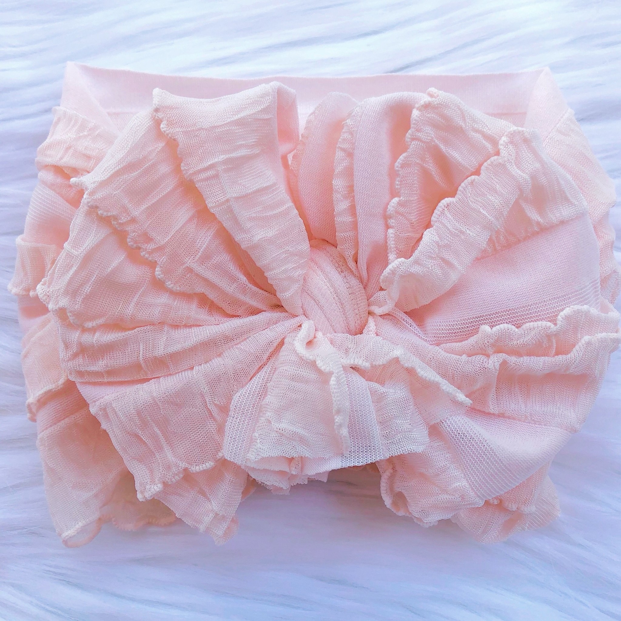 In Awe Couture Ruffle Headband Peachy Keen