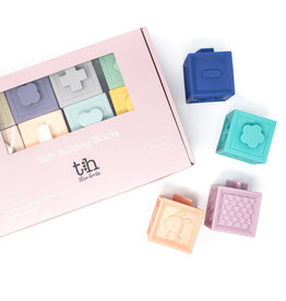 Three Hearts Silicone Building Blocks Teether & Bath Toy Multi (Original Color Set)