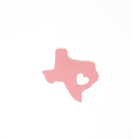 Three Hearts Silicone Texas Teether Dusty Rose