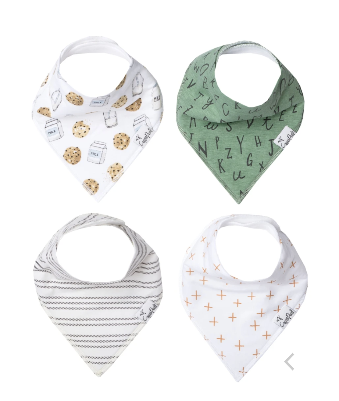 Copper Pearl Chip Baby Bandana Bib Set (4-pack)