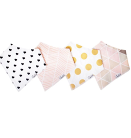 Copper Pearl Blush Baby Bandana Bib Set 4pk