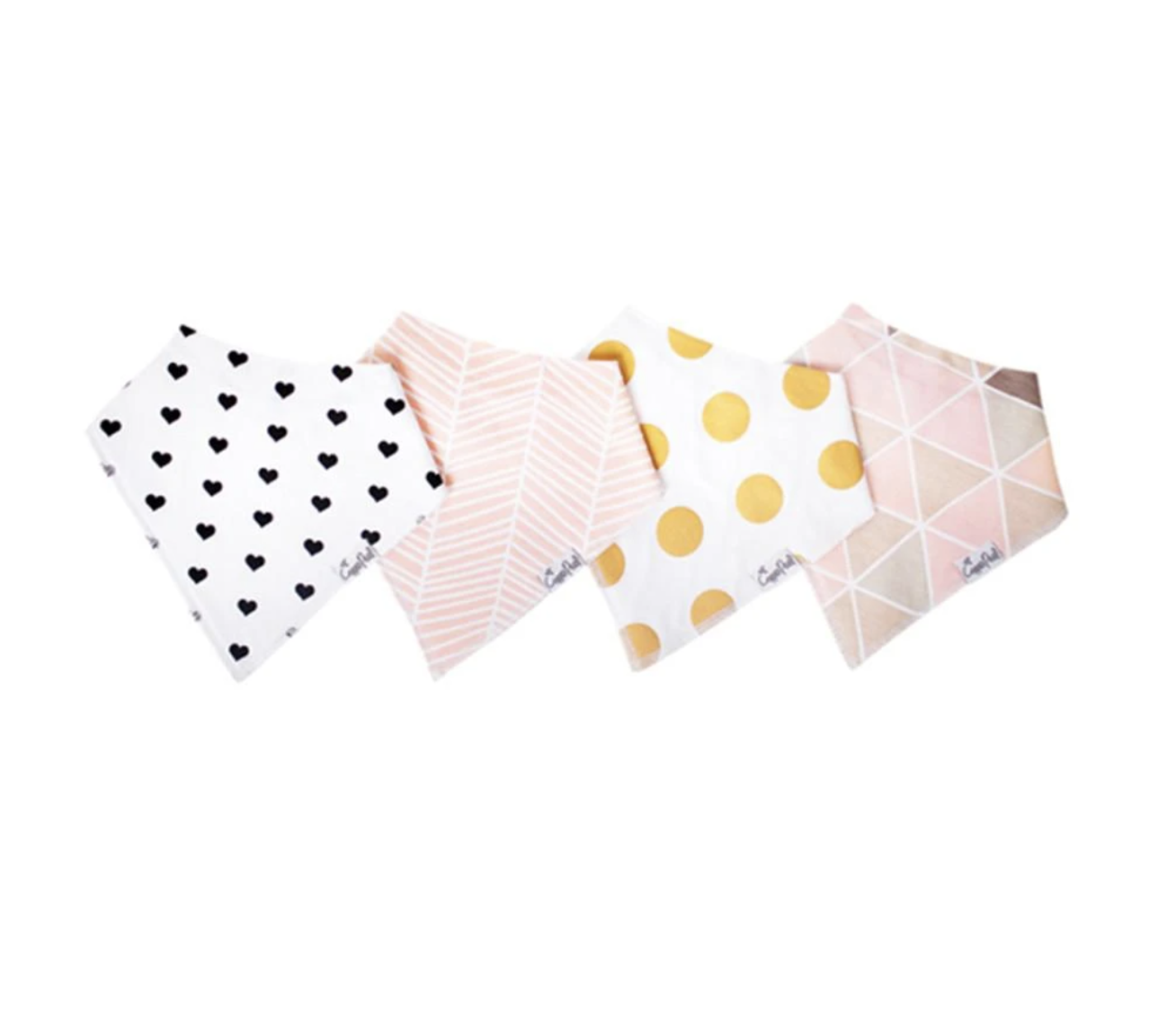 Copper Pearl Blush Baby Bandana Bib Set 4pk