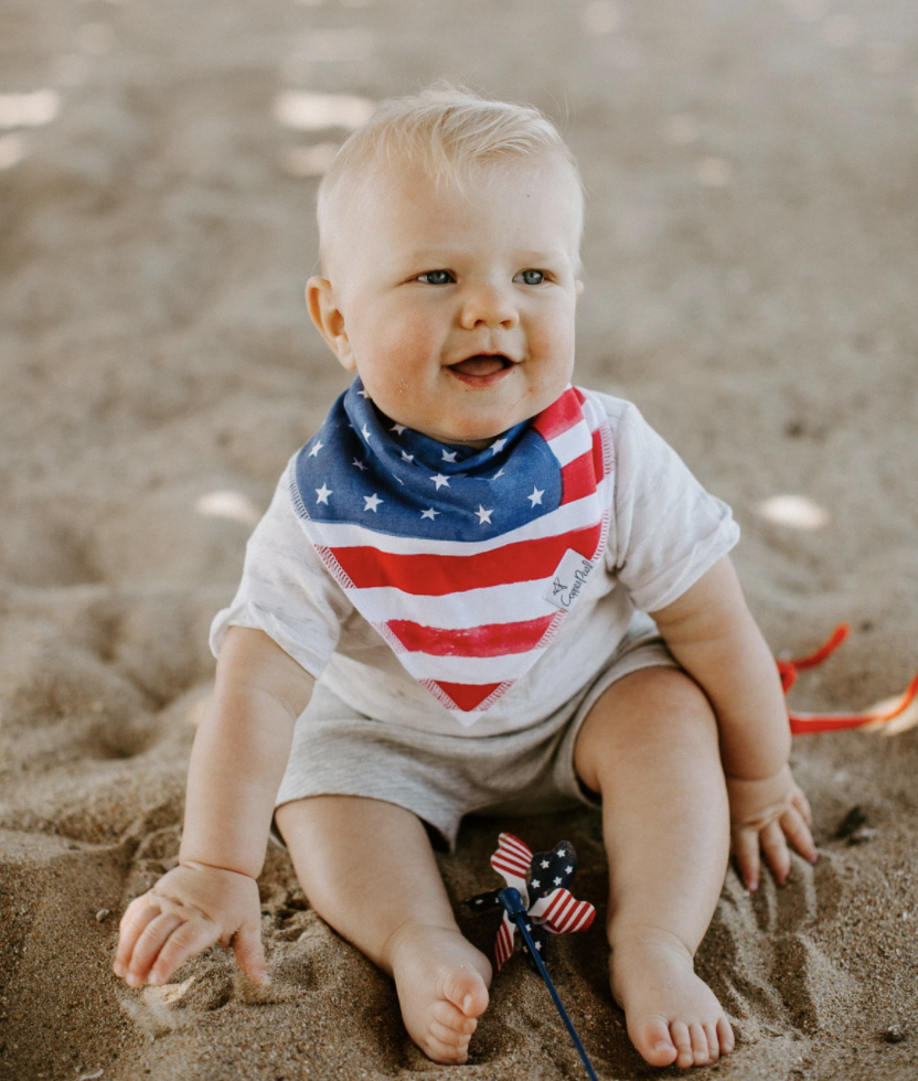 Copper Pearl Patriot Baby Bandana Bib Set 2pk