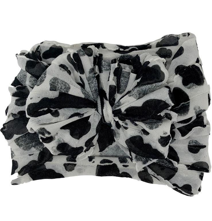 In Awe Couture Ruffle Headband Cow