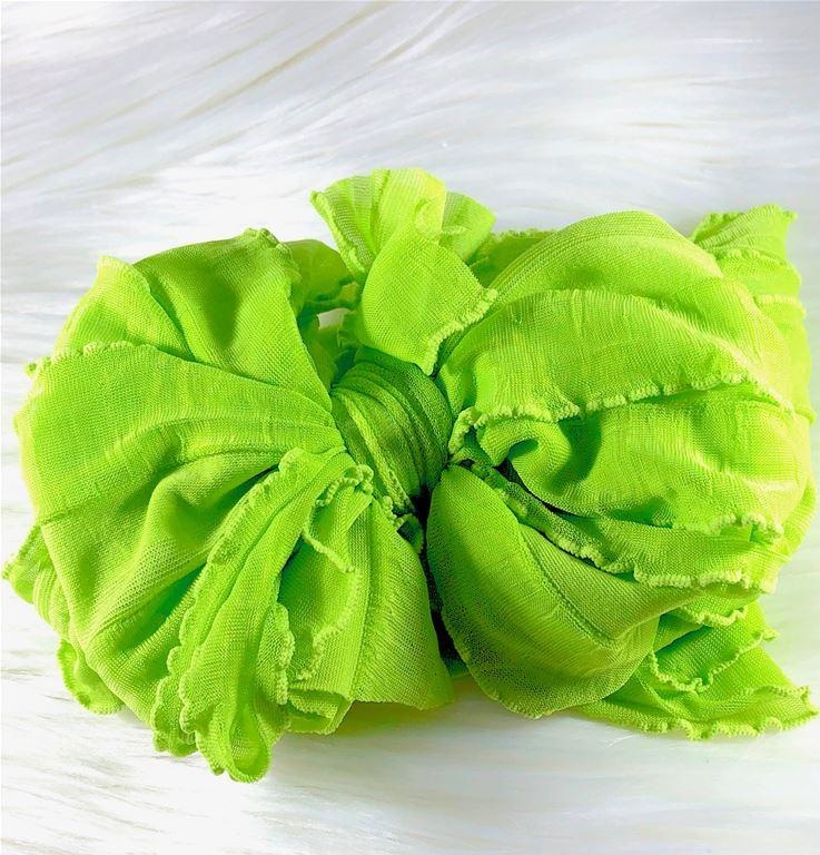 In Awe Couture Ruffle Headband Lime