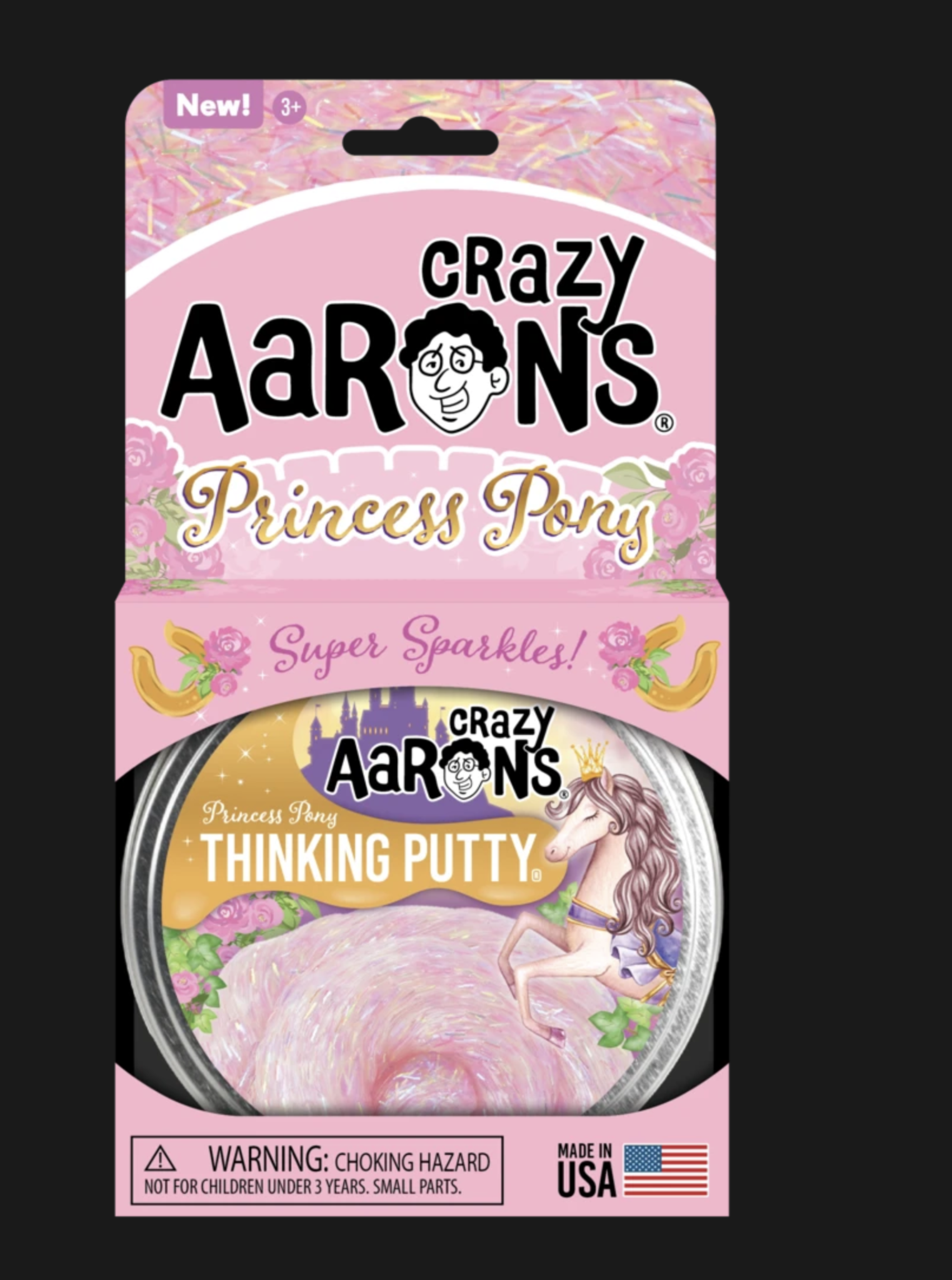 Crazy Aaron's Putty World Pony Princess Thinking Putty 4" Tin