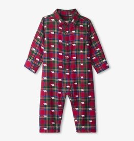 Hatley Holiday Polar Bears Button Down Baby Romper