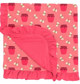 Kickee Pants Ruffle Stroller Blanket Strawberry Bees & Jam