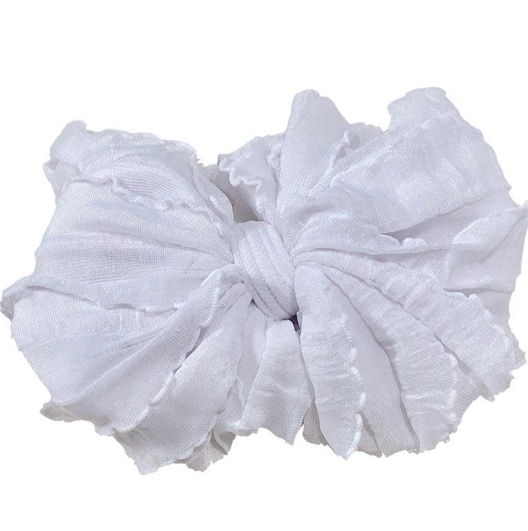 In Awe Couture Ruffle Headband White