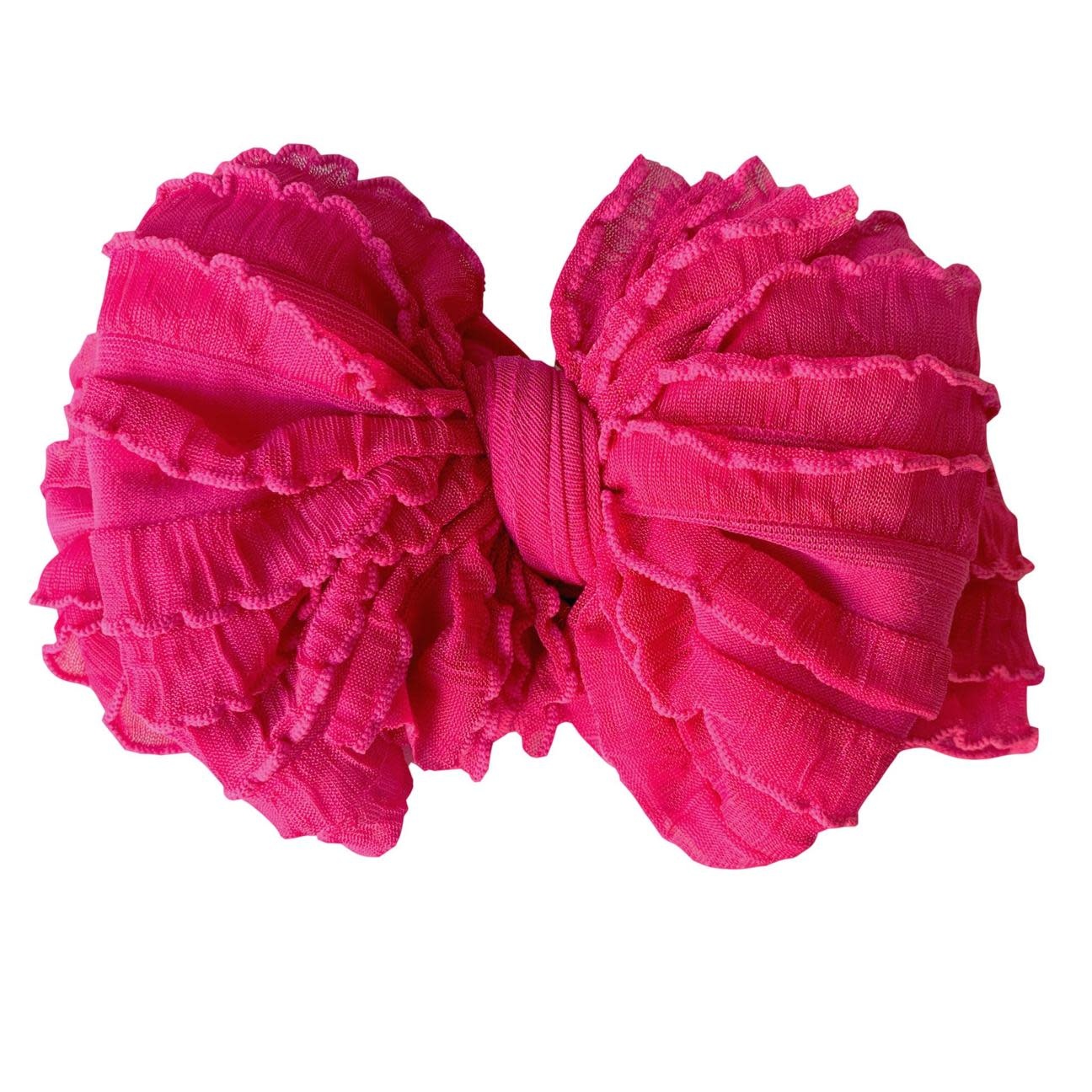 In Awe Couture Ruffle Headband Wild Pink Mini Ruffles