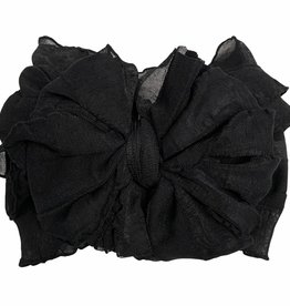 In Awe Couture Ruffle Headband Black Solid