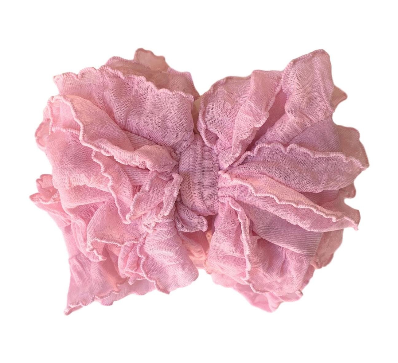 In Awe Couture Ruffle Headband Bubblegum Pink