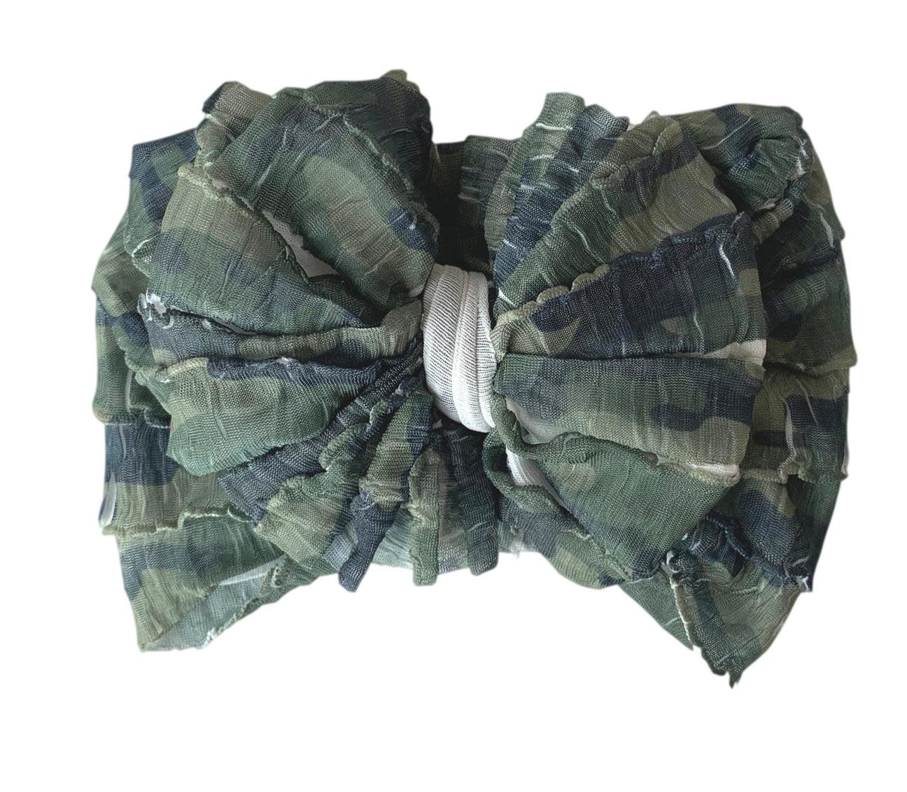 In Awe Couture Ruffle Headband Camo