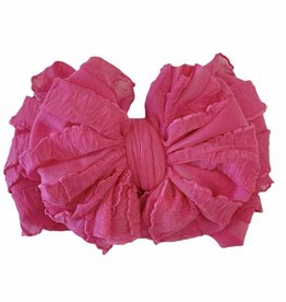 In Awe Couture Ruffle Headband Hot Pink