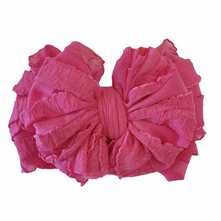 In Awe Couture Ruffle Headband Hot Pink