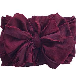 In Awe Couture Ruffle Headband Maroon