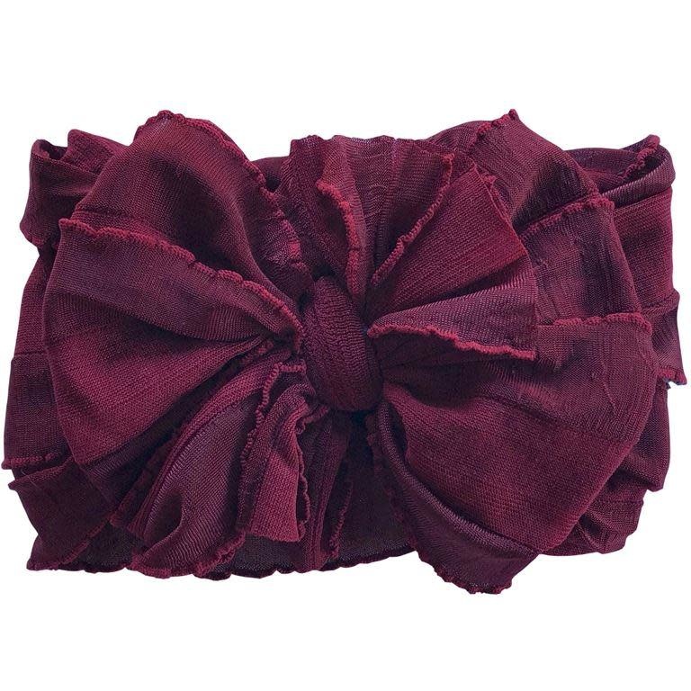 In Awe Couture Ruffle Headband Maroon